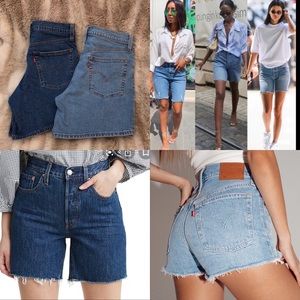 2pc LOT LEVIs 501 high waist button fly jean short